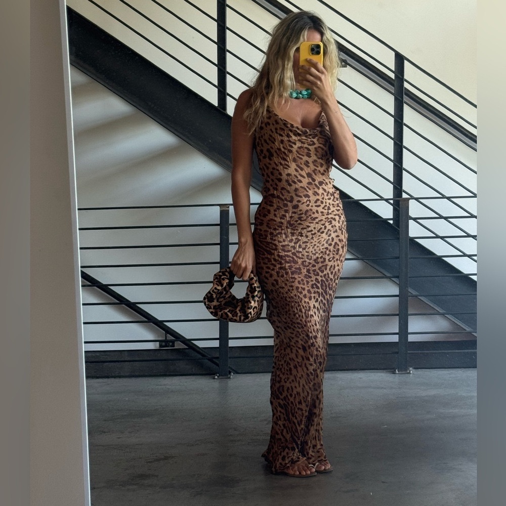 RAT&BOA Leopard Print Maxi Dress